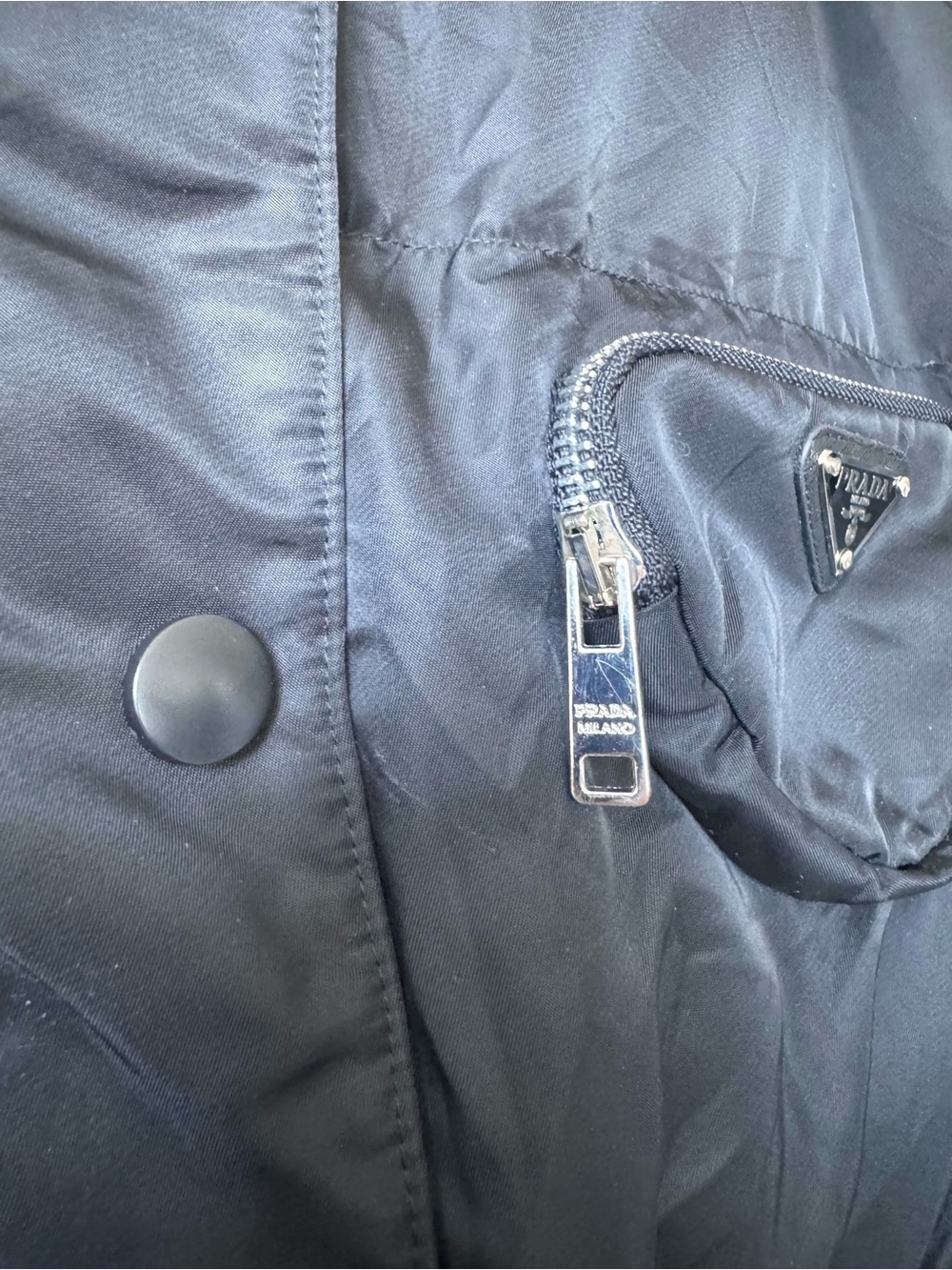 Prada Re-Nylon Goose Down Hooded Parka with Iconic Triangle Chest Pocket Size 38 - Picture 8 of 15